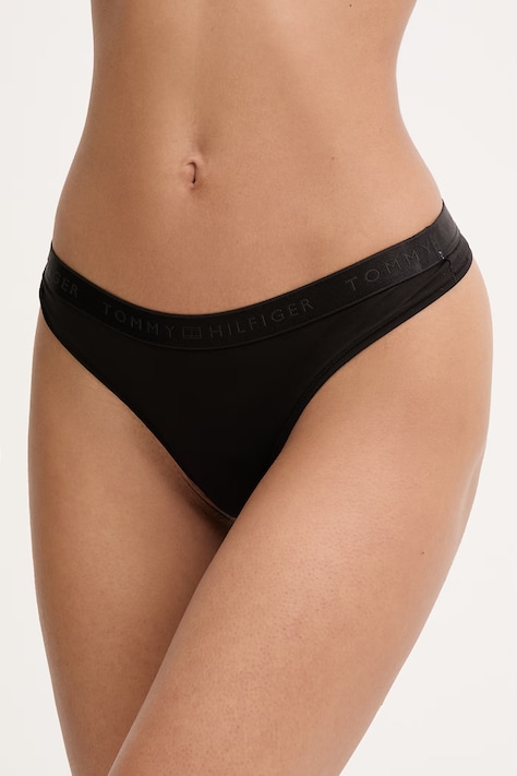 Tommy Hilfiger Στρινγκ γυναικεία με μοντάλ μαύρα UW0UW06260