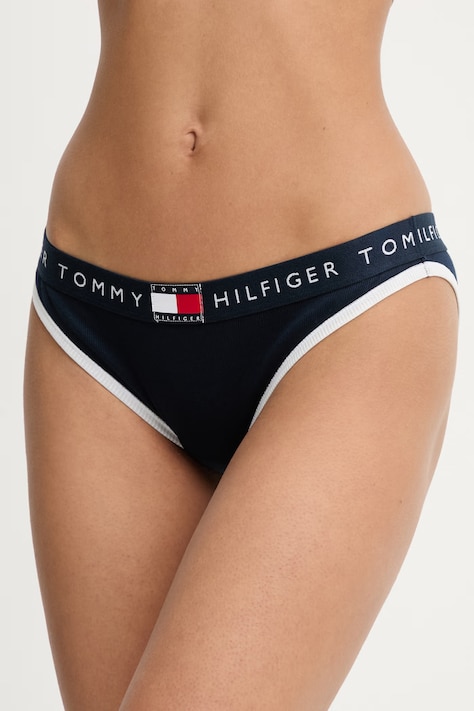 Tommy Hilfiger nohavičky dámske s bavlnou tmavomodré UW0UW06274