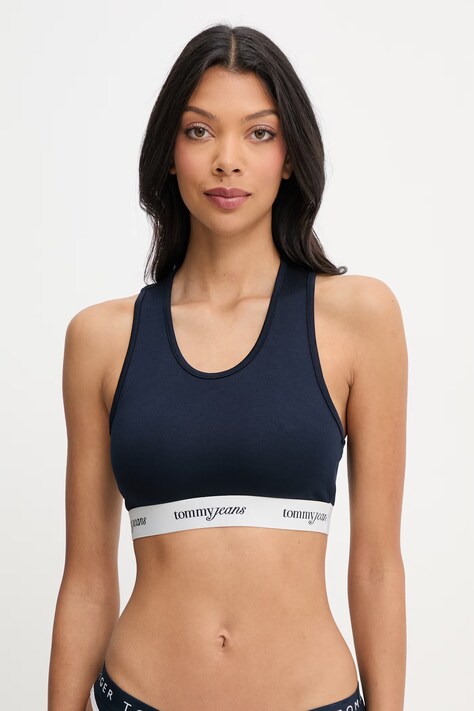 Tommy Jeans grudnjak s viskozom mornarskoplavi DW0DW22762