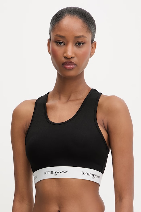 Tommy Jeans biustonosz z wiskozą czarny DW0DW22762