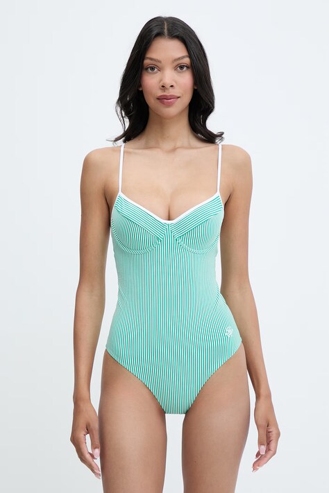 Tommy Hilfiger jednodílné plavky dámské SUMMER zelené UW0UW05944