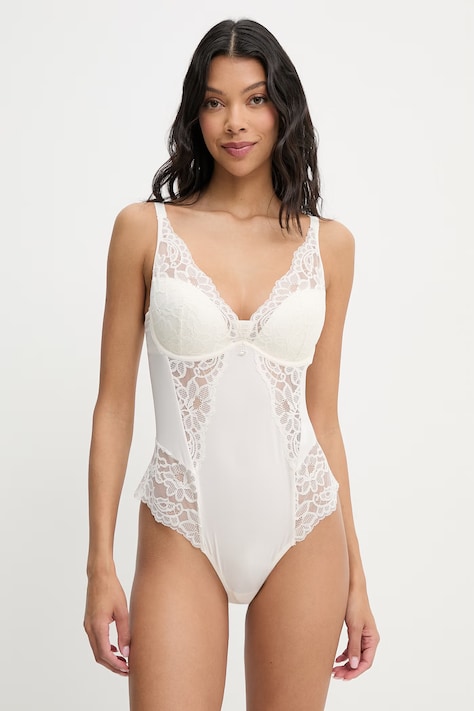 BOSS body damskie BODYSUIT_BLOSSOM beżowe 50556199