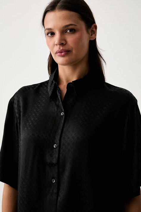 BOSS піжамна сорочка жіноча віскозна B Monogram_Top — фото 3