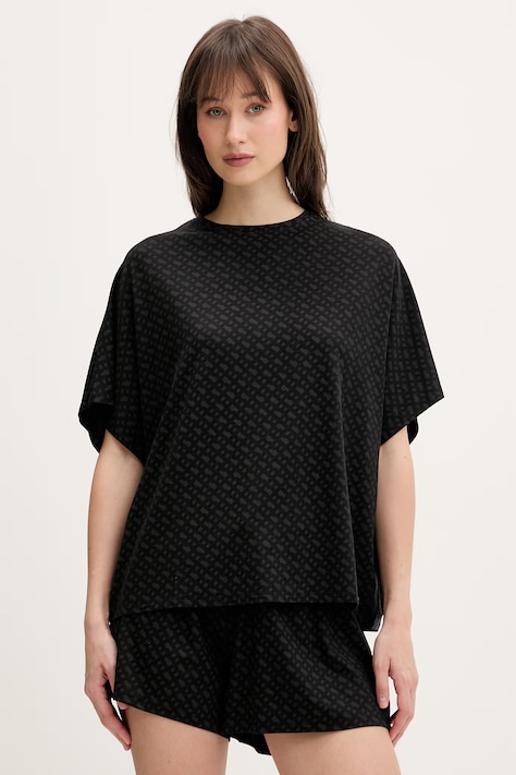 BOSS μπλουζάκι πιτζάμας γυναικείο από lyocell B Logo_T-Shirt μαύρο 50561029