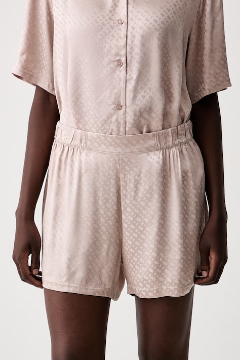 BOSS pantaloni scurți de pijama pentru femei, din vâscoză B Monogram_Shorts bej 50561031
