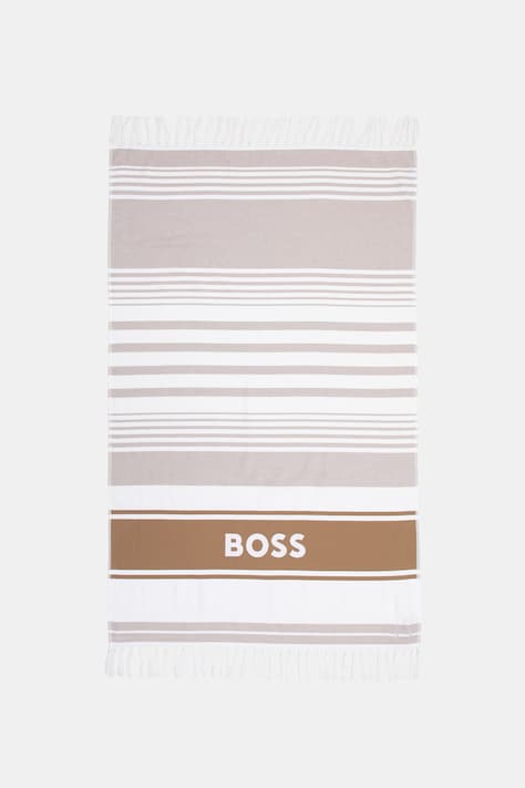 BOSS ręcznik plażowy bawełniany Beach_Towel beżowy 50561256