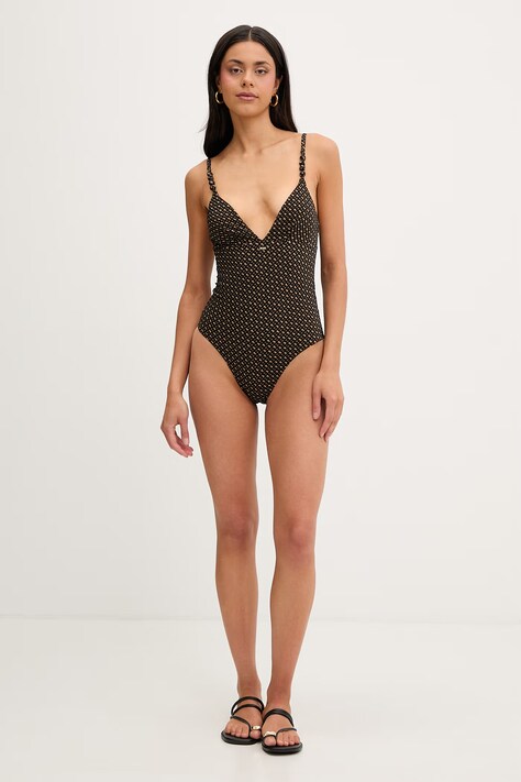 BOSS strój kąpielowy jednoczęściowy damski SWIMSUIT_BOSS PEARL czarny 50561318