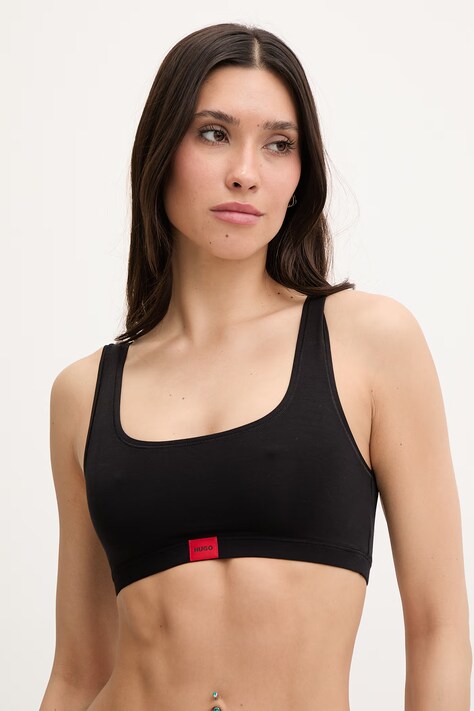 HUGO σουτιέν με μοντάλ SIGNATURE BRALETTE μαύρο 50566598