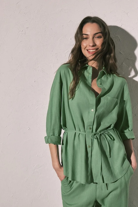 Plážová košile women'secret zelená barva, 5543672