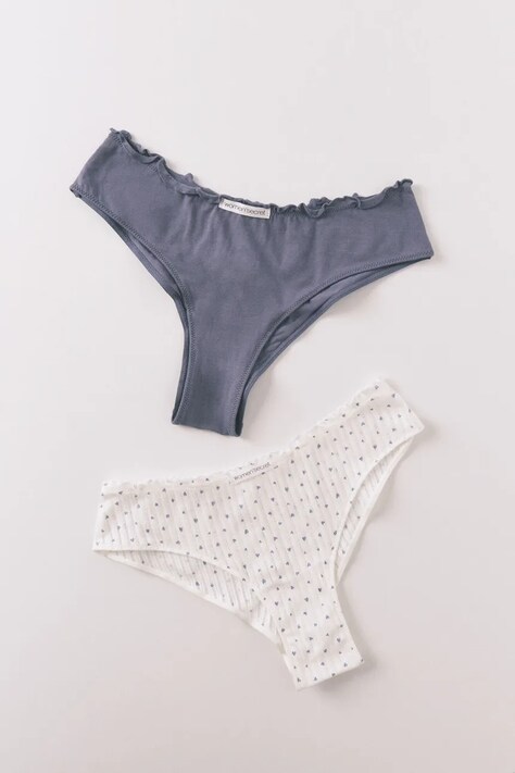 women'secret majtki damskie bawełniane 2-pack niebieskie 4633526