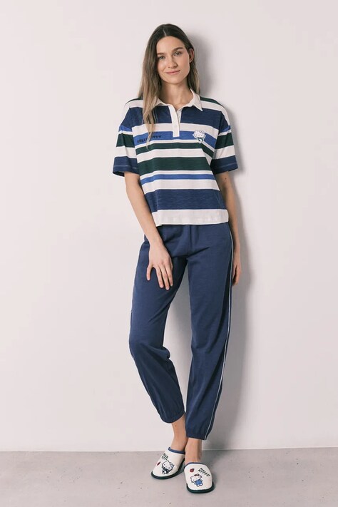 women'secret komplet loungewear damski bawełniany niebieski 3133516