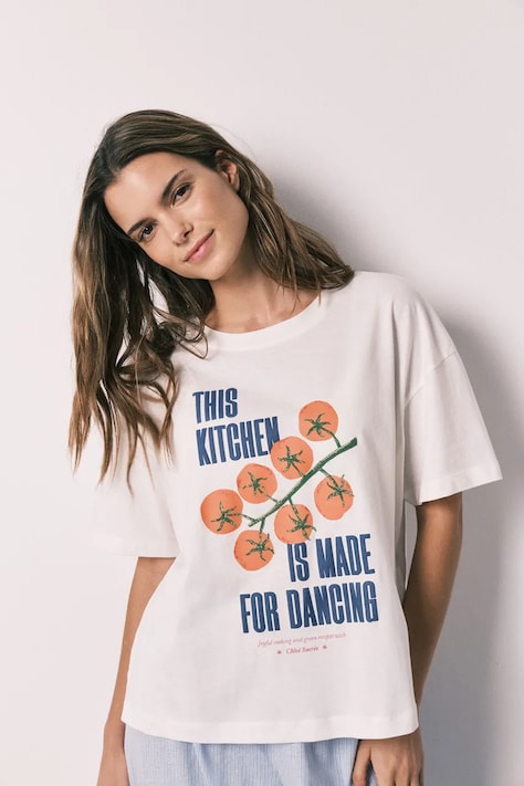 women'secret T-shirt piżamowy damski bawełniany beżowy 3273297