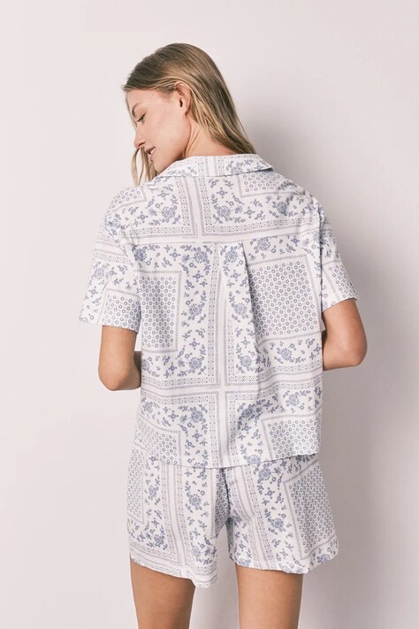 women'secret piżama dwuczęściowa damska jeansowa niebieska 3593027