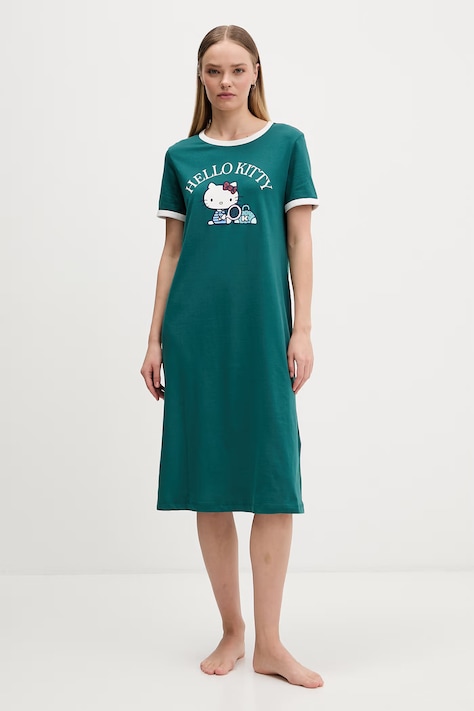 women'secret koszula piżamowa damska bawełniana zielona 4443621