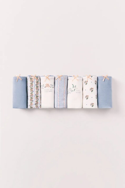 women'secret stringi damskie bawełniane 7-pack niebieskie 4933656