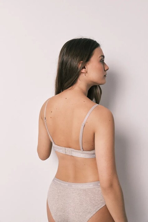 women'secret biustonosz z bawełną szary 5053875.879.880