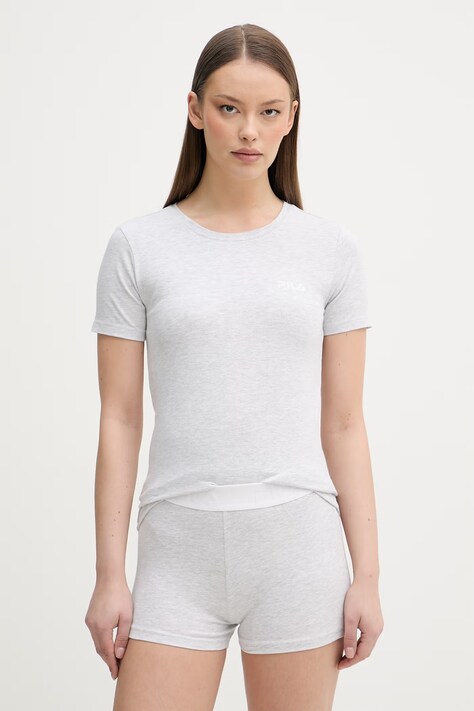 Fila piżama dwuczęściowa damska bawełniana z elastanem szara FPS4231