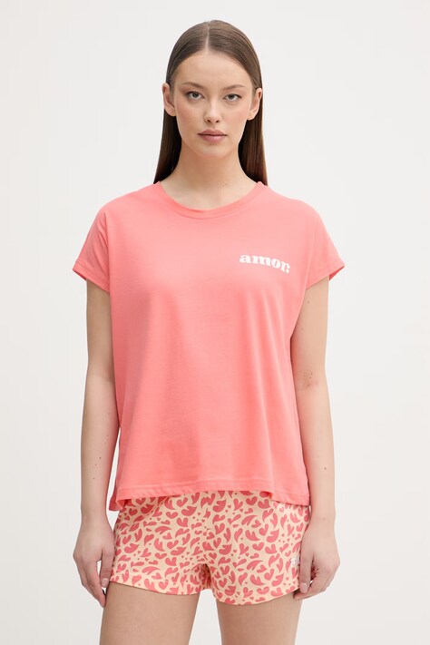 Fila piżama dwuczęściowa damska bawełniana różowa FPS4236