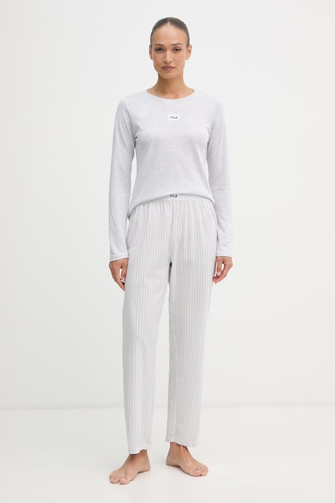 Fila piżama dwuczęściowa damska z bawełną szara FPS4237