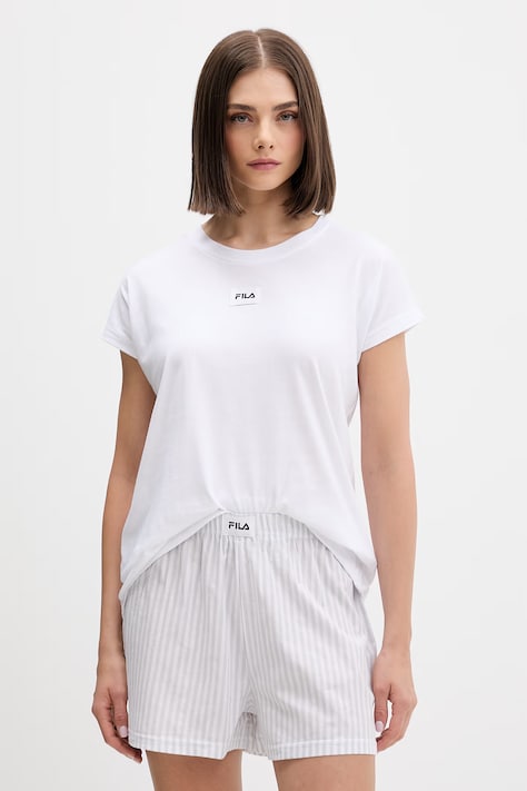 Fila Piżama dwuczęściowa damska bawełniana biała FPS4238