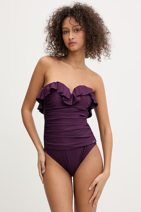 DKNY strój kąpielowy jednoczęściowy damski fioletowy DIE6M537