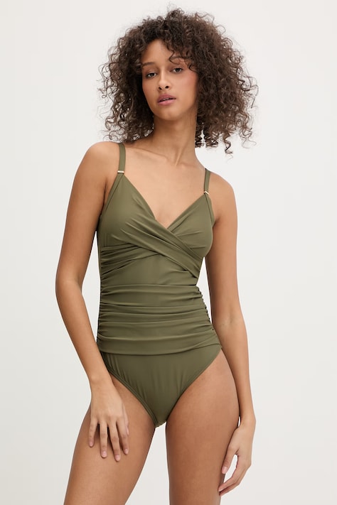 DKNY strój kąpielowy jednoczęściowy damski zielony DIE6M559