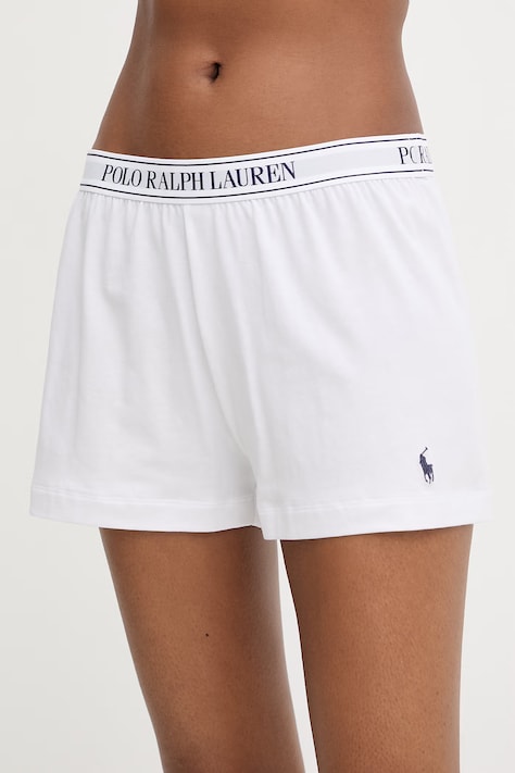 Polo Ralph Lauren szorty piżamowe damskie z bawełną białe 4P0781