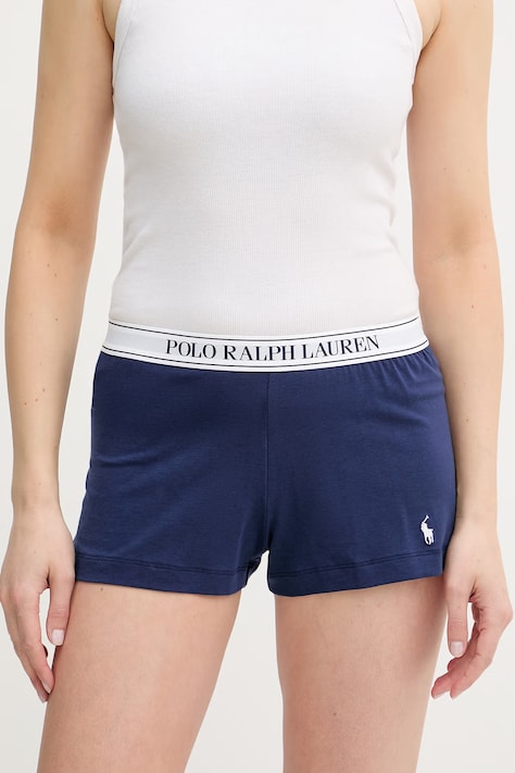 Polo Ralph Lauren pantaloni scurți de pijama pentru femei, cu bumbac bleumarin 4P0781
