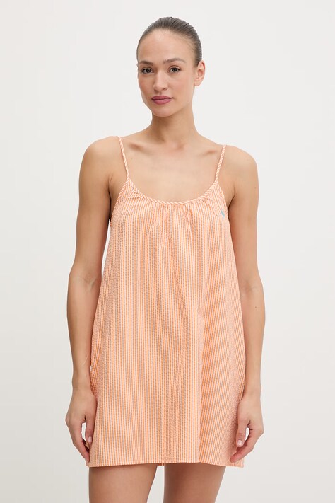 Polo Ralph Lauren koszula nocna damska bawełniana pomarańczowa 4P0782