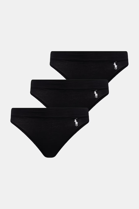 Polo Ralph Lauren figi damskie z bawełną 3-pack czarne 4P0827