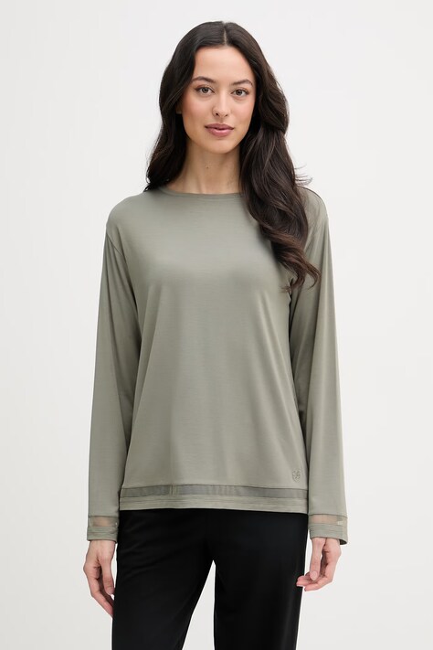 Chantelle pyžamové tričko s dlhým rukávom dámske s modalom Joe zelené C15UJ0