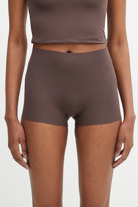 MM6 Maison Margiela bokserki dopasowane damskie z wiskozy brązowe MKLG00040