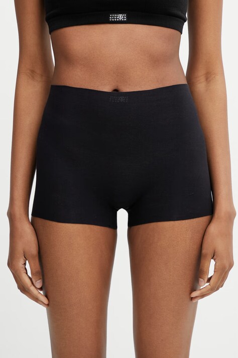 MM6 Maison Margiela bokserki dopasowane damskie z wiskozy czarne MKLG00040