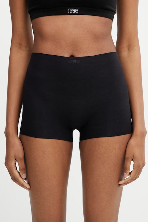 MM6 Maison Margiela bokserki dopasowane damskie z wiskozy czarne MKLG00040