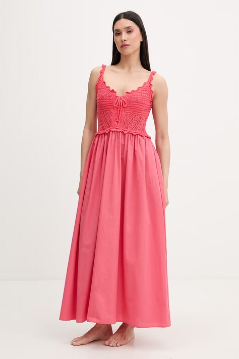 Liu Jo plažna obleka ženska roza VA6130 TS125