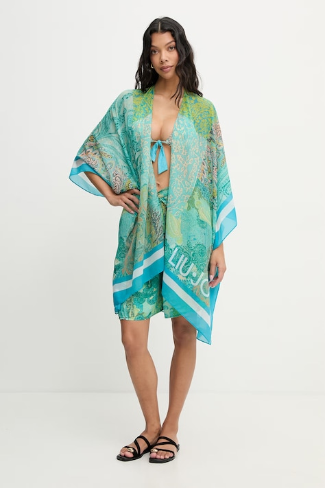 Liu Jo narzutka plażowa damska turkusowa VA6160 T4902