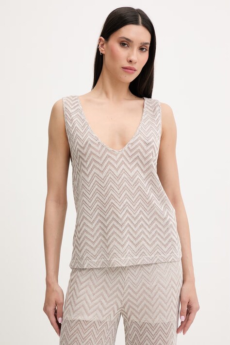 Liu Jo top plażowy damski beżowy VA6175 J3878