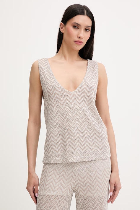 Liu Jo top plażowy damski beżowy VA6175 J3878