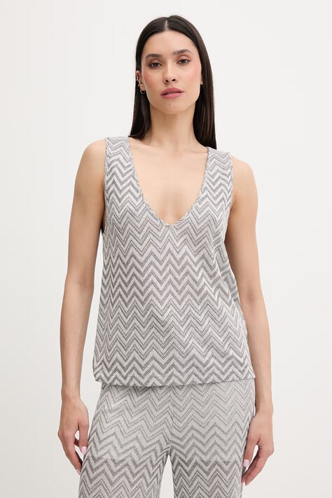 Liu Jo top plażowy damski szary VA6175 J3878
