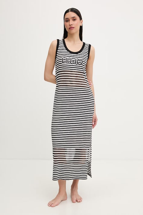 Liu Jo sukienka plażowa damska czarna VA6198 J3908