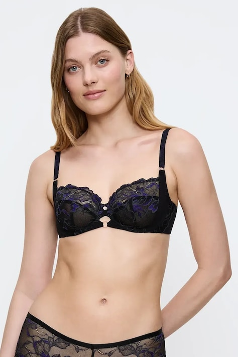 Triumph sutien balconette cu lyocell Wild Gardenia Florale negru 10224879