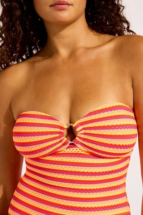 Seafolly jednodílné plavky dámské Ring Front oranžové 11180-247