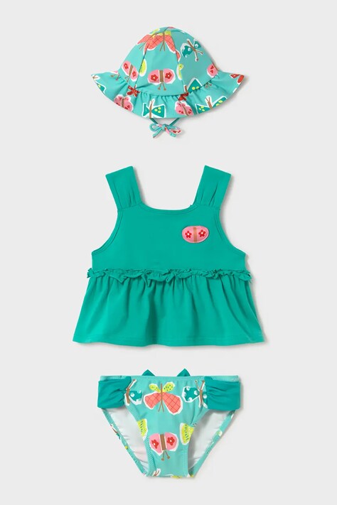Mayoral dwuczęściowy strój kąpielowy dziecięcy kolor turkusowy 1654