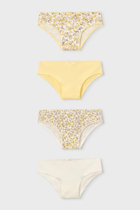 Mayoral figi dziecięce 4-pack kolor żółty 10174