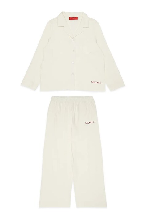 MAX&Co. piżama bawełniana dziecięca MAXUN2F PYJAMA kolor biały z nadrukiem MX0353