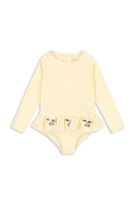 Konges Sløjd jednoczęściowy strój kąpielowy dziecięcy ETTA LS SWIMSUIT kolor żółty KS104786