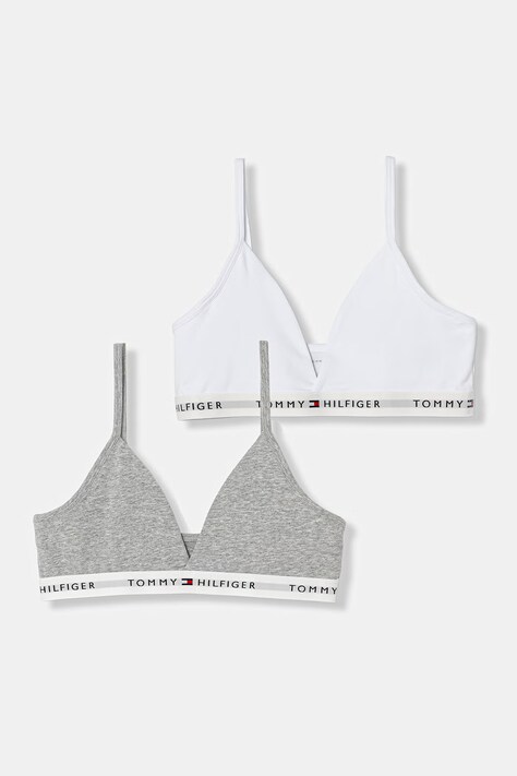 Tommy Hilfiger biustonosz dziecięcy bawełniany z elastanem 2-pack biały UG0UG00806