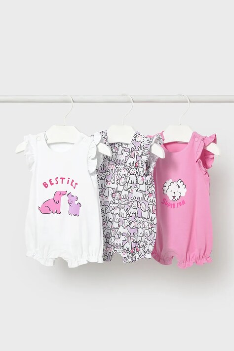 Παιδικές πιτζάμες Mayoral Newborn 3-pack χρώμα: ροζ, 1731