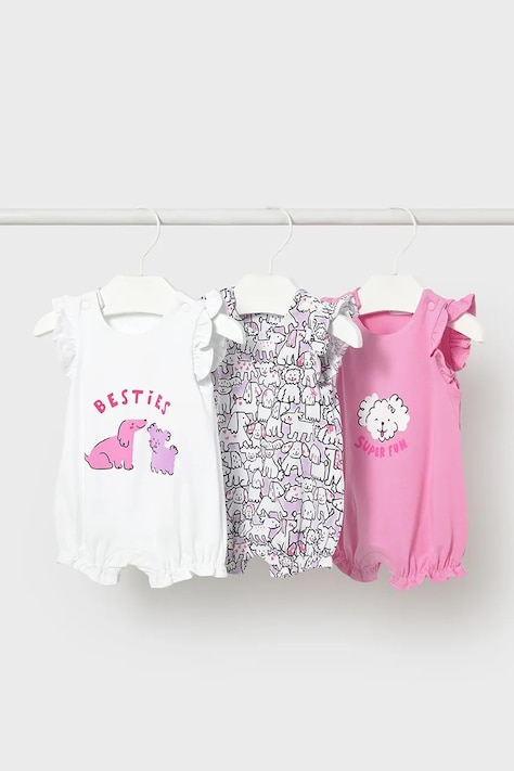 Παιδικές πιτζάμες Mayoral Newborn 3-pack χρώμα: ροζ, 1731