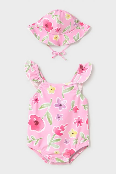 Mayoral Newborn jednoczęściowy strój kąpielowy niemowlęcy kolor różowy 1737